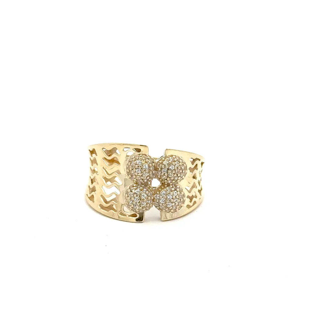 Elegant Gold Ring with Sparkling Details 10k1