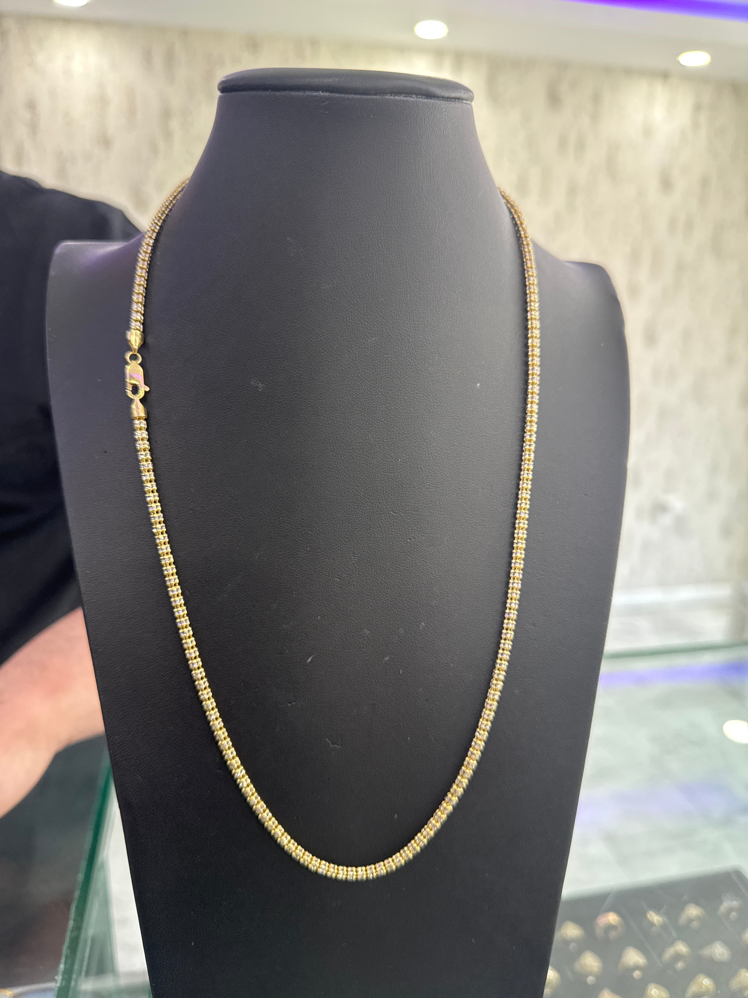 14k moon ice chain