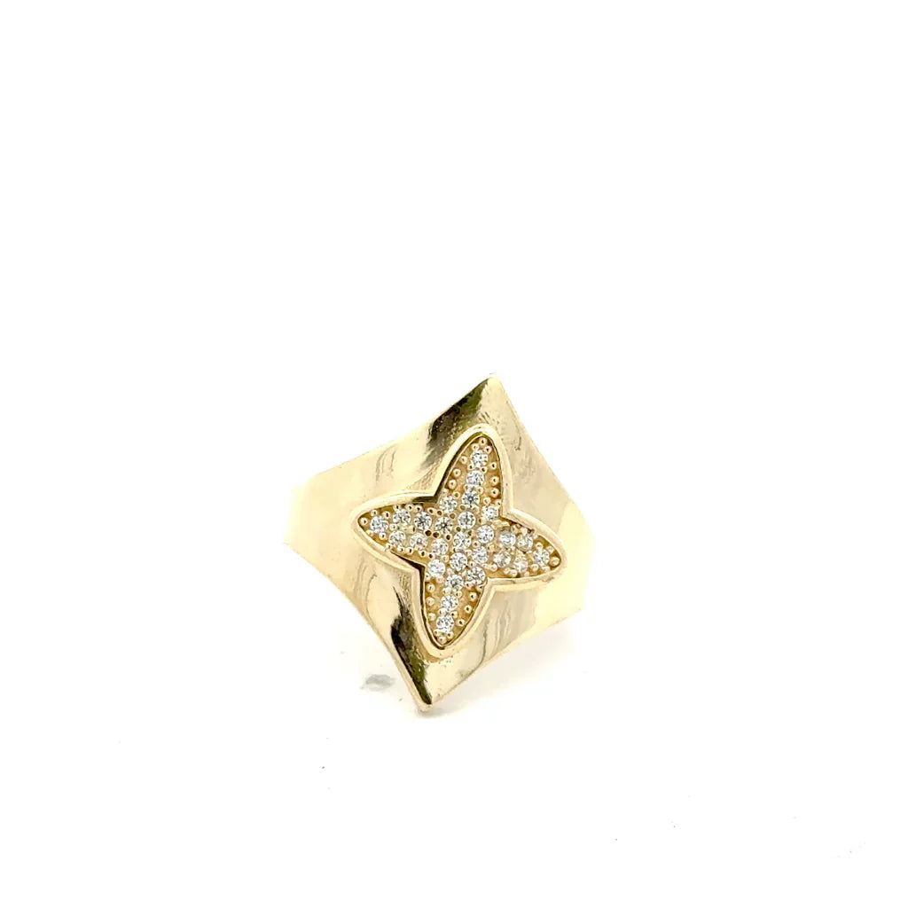 Elegant Star-Shaped Gold Ring 10k3