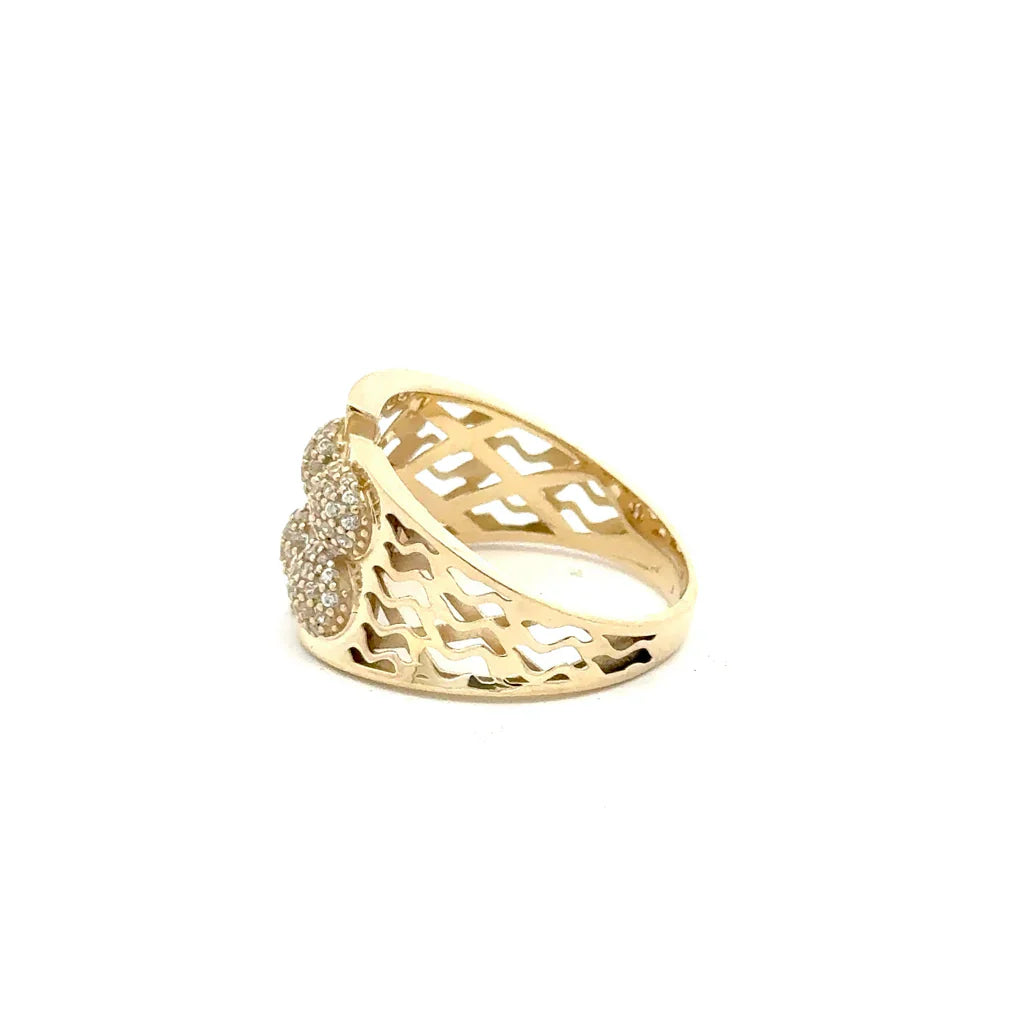 Elegant Gold Ring with Sparkling Details 10k1