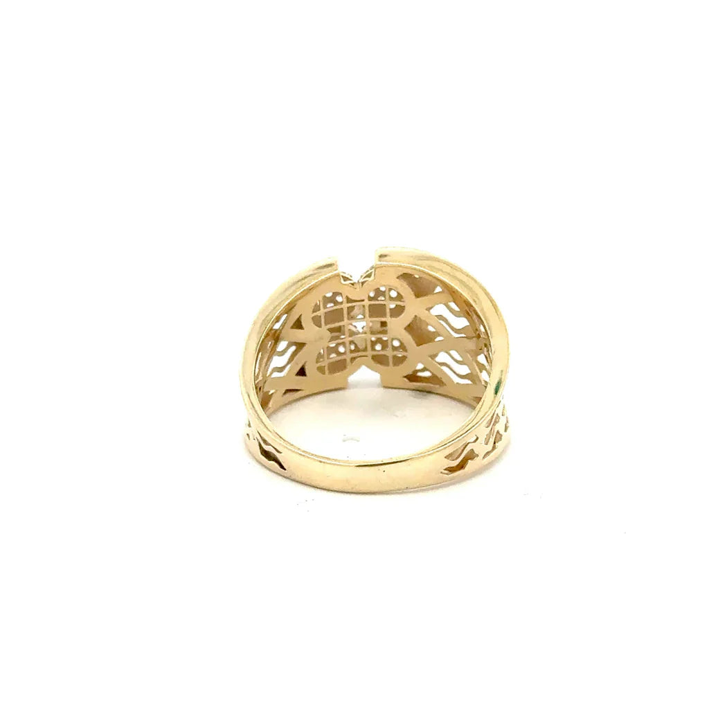 Elegant Gold Ring with Sparkling Details 10k1
