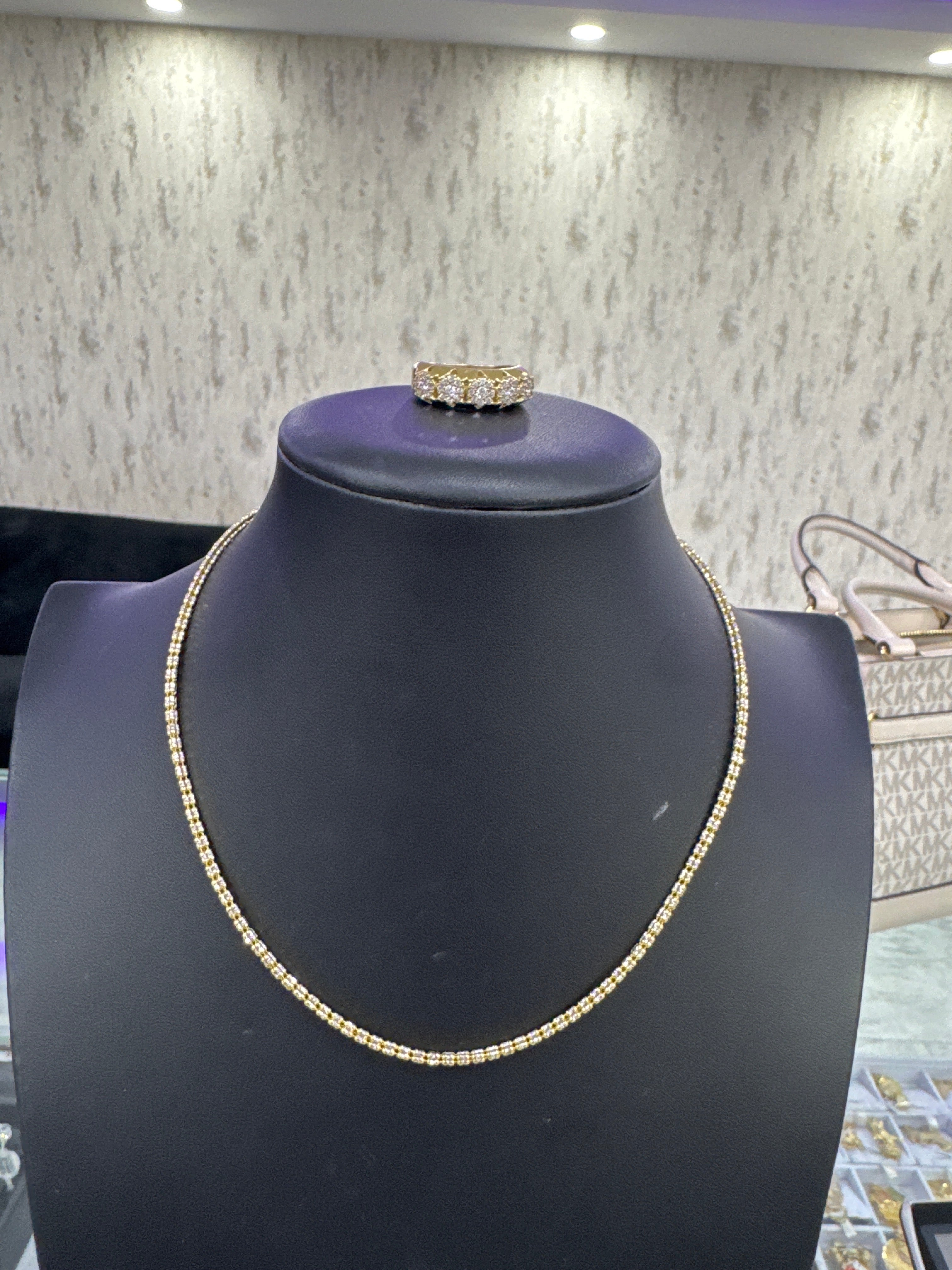 14k moon ice and ring
