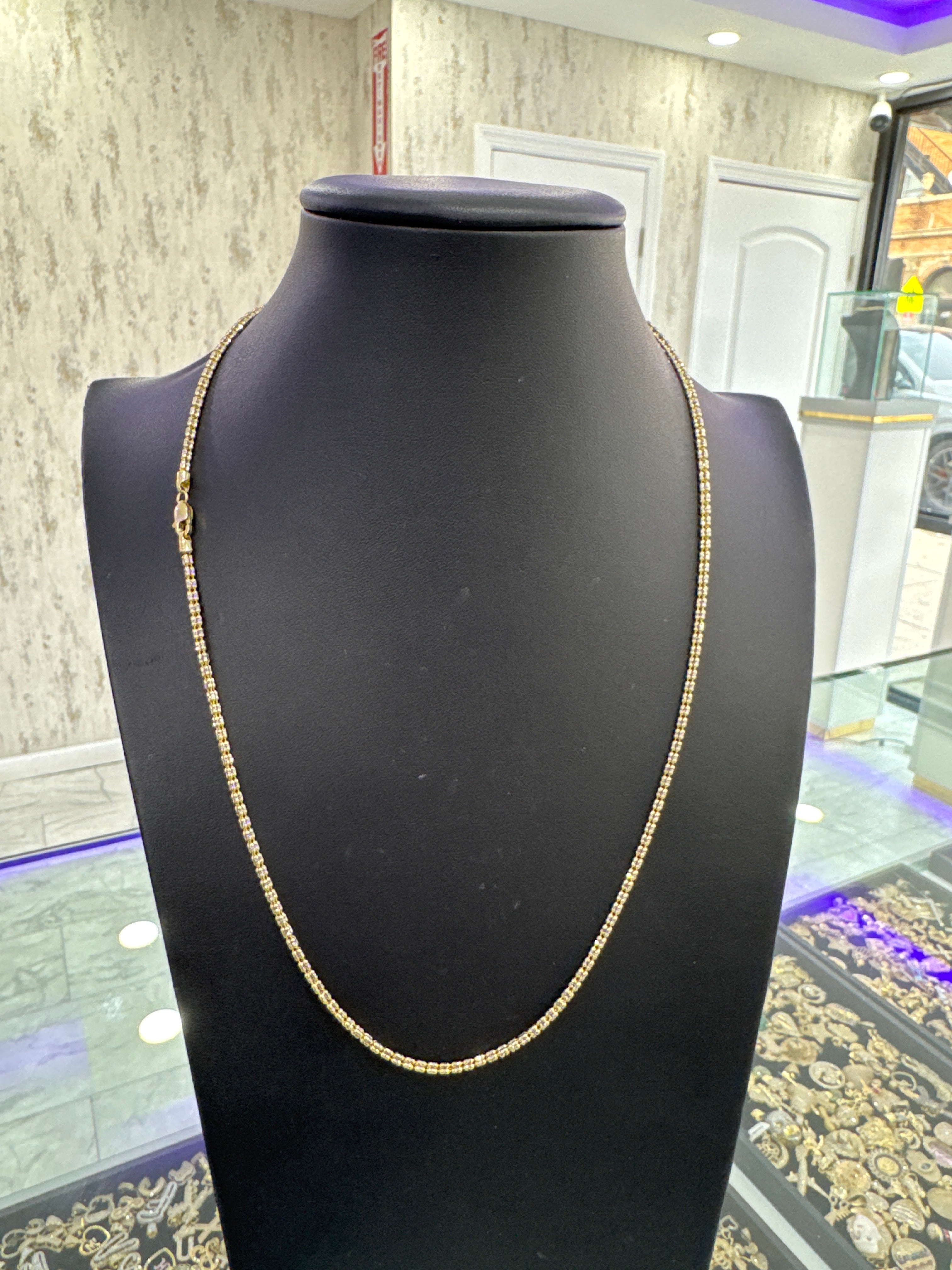 14k Gold moon ice chain