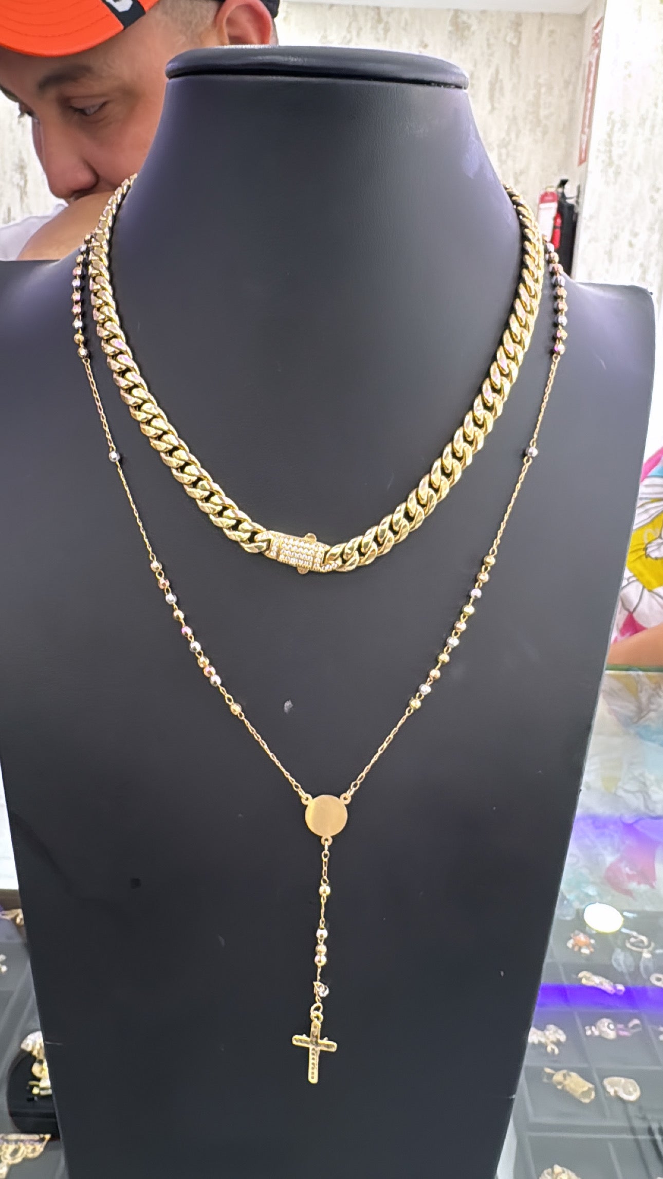 14k chocker and Rosario
