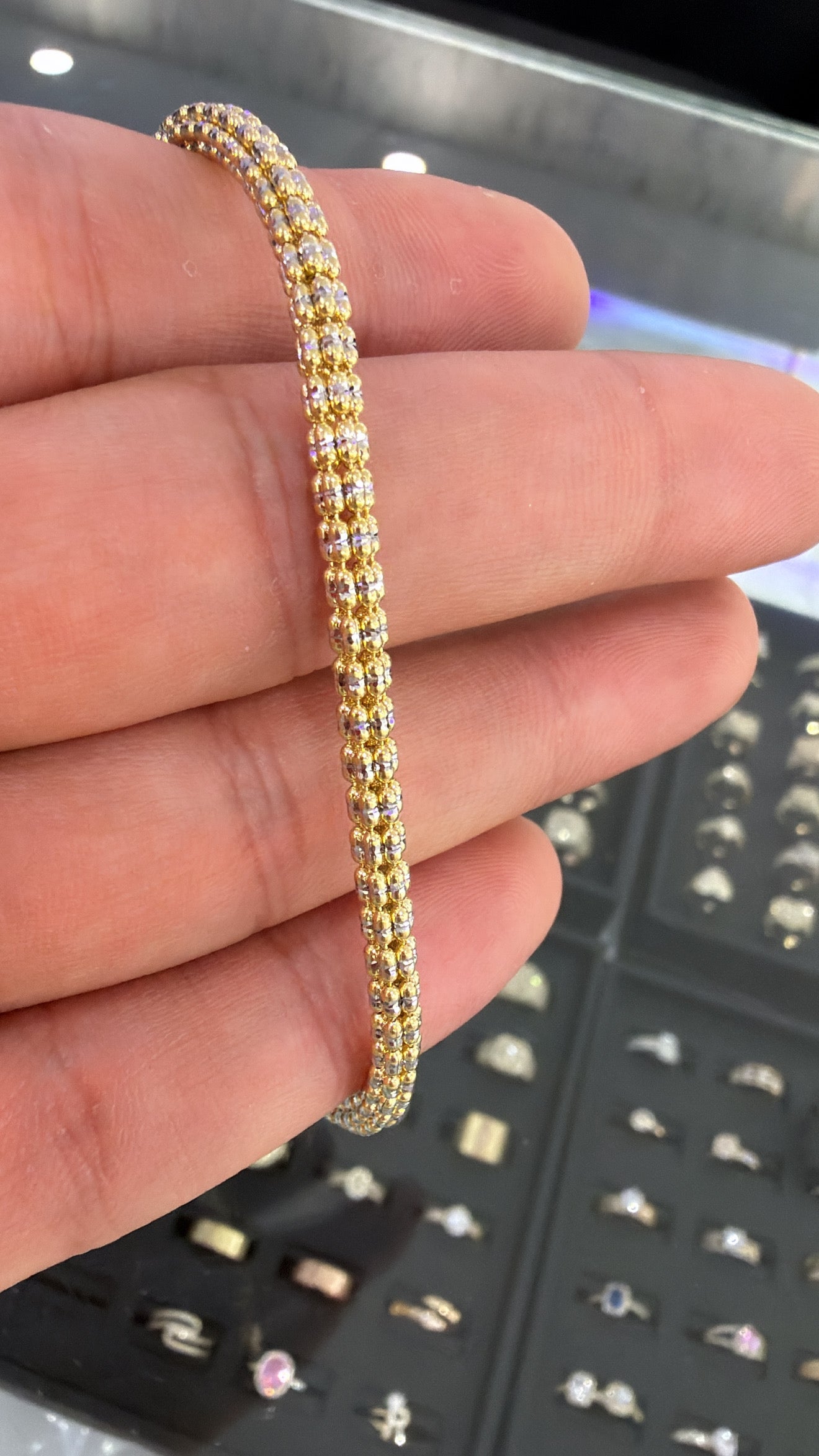 14k moon ice chain