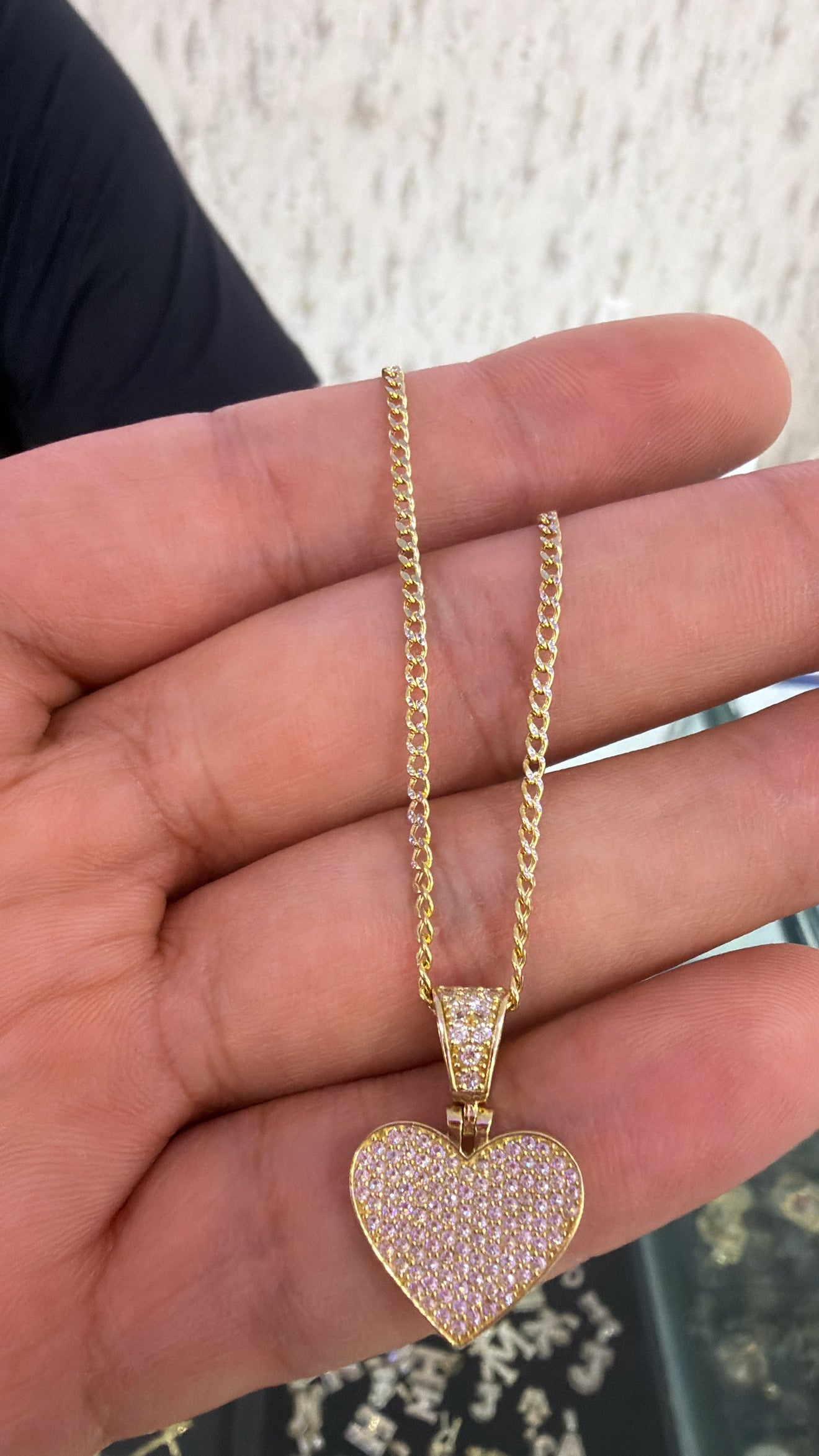 14k cuban chain and pendant