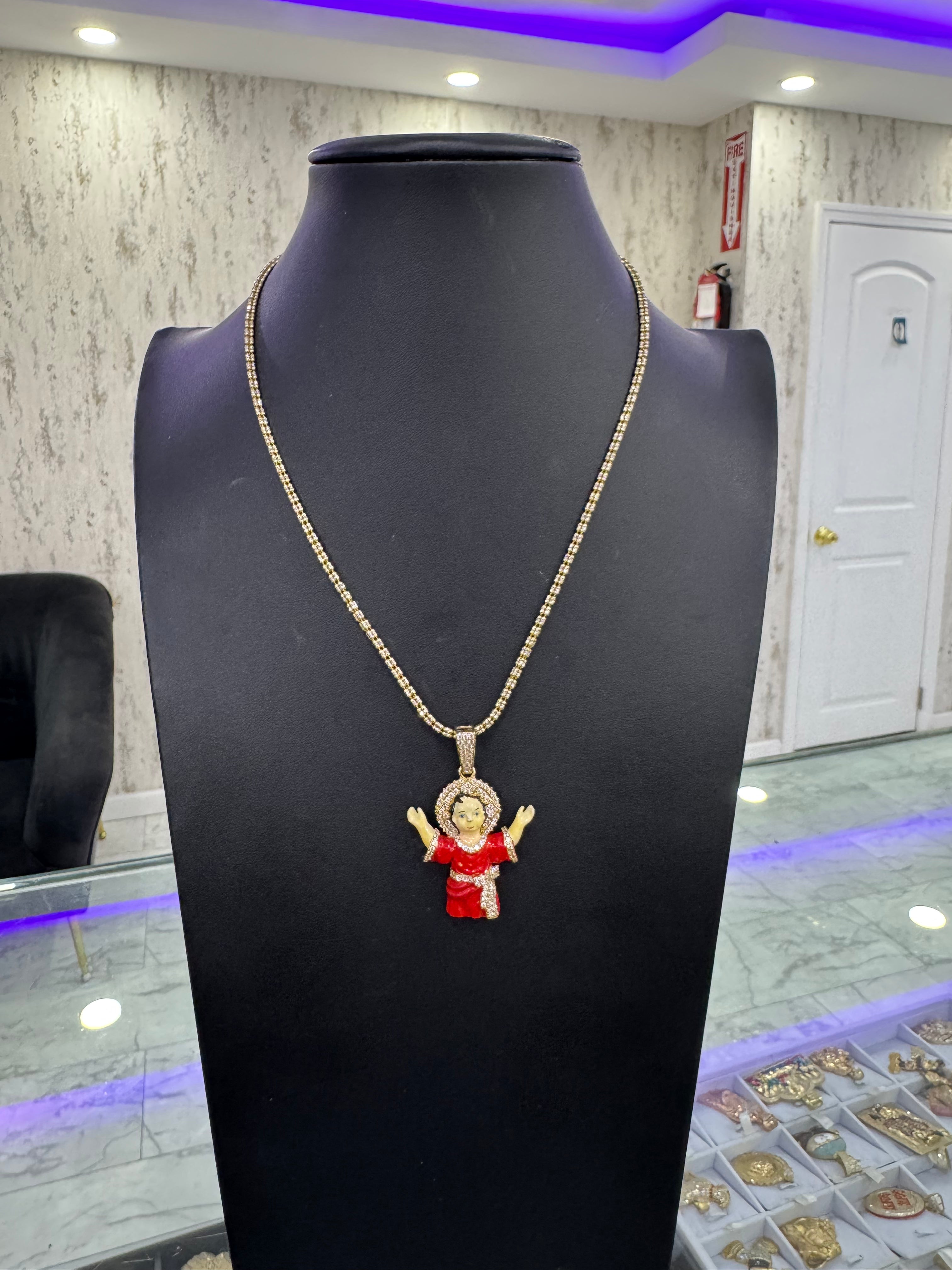 Moon ice and Divino Niño pendant